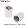 3 ST 10# Vit Keramisk Munstycke Aluminiumoxidkopp För WP9/20/17/18/26 Tig Svetsbrännare #10 Keramisk Vit TIG Svetskopp Grossist