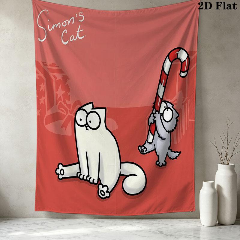 Simon'S Katze Wandteppich Ästhetisches Wandbehang Gedruckter Stoffdecke Dekorative Wandteppiche Für Schlafzimmer Wohnzimmer Heimdekoration
