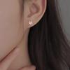 S925 Silver Needle Mini Flower Earrings, Diamond Earrings, Small Ear Bone Studs