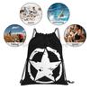 Custom Military Tactical Skull Star Drawstring Backpack Bags Women Men Lightweight Gym Sports Sackpack Sacks for Training