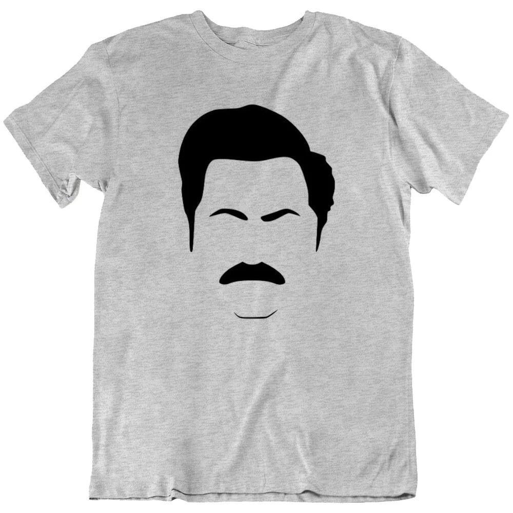 Ron Swanson, Face vector Quote Never Half Ass, Movie Fan T Shirt Tee Gift New