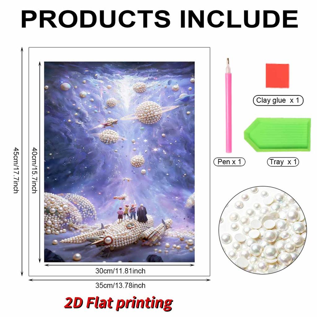 DIY Diamond Art Pearl Painting Kit for Adults,  Universe Special Shaped Pearl Art Painting Wall for Home Office Decor Handmade Gift