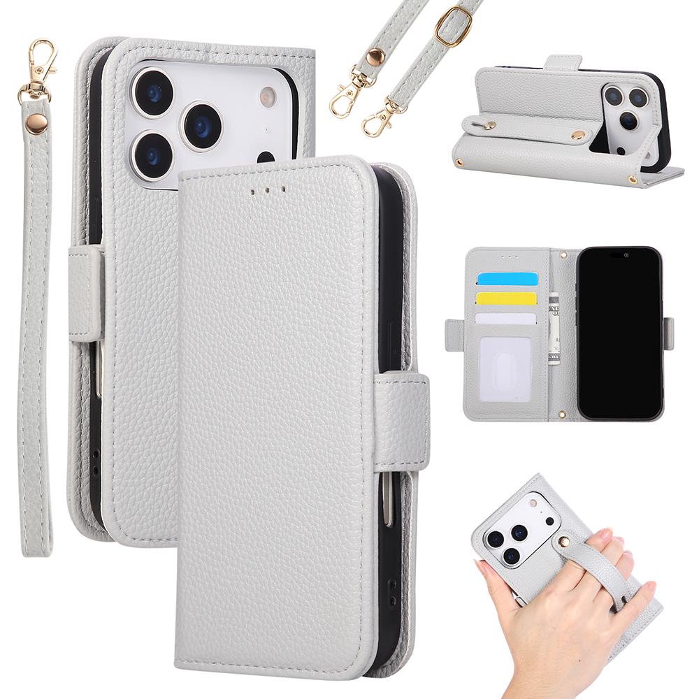 PU Leather Ultra Wrist Strap Wallet Case for For IPhone 17 Air 16 15 14 13 12 11 Pro Max Plus Mini Cover with Card Holder