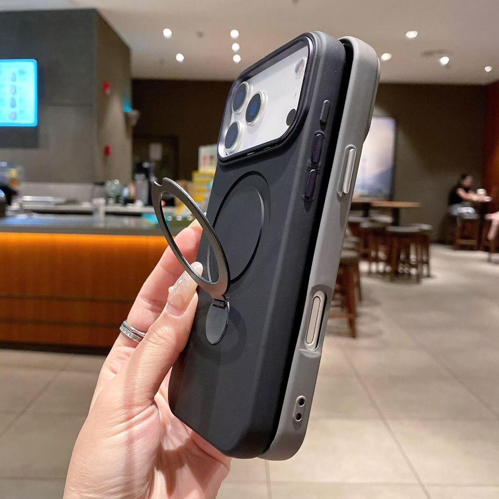 Magnetic Liquid Silicone Stand Case for iPhone 17 Pro Max & Samsung S25U - Drop-Proof Protection