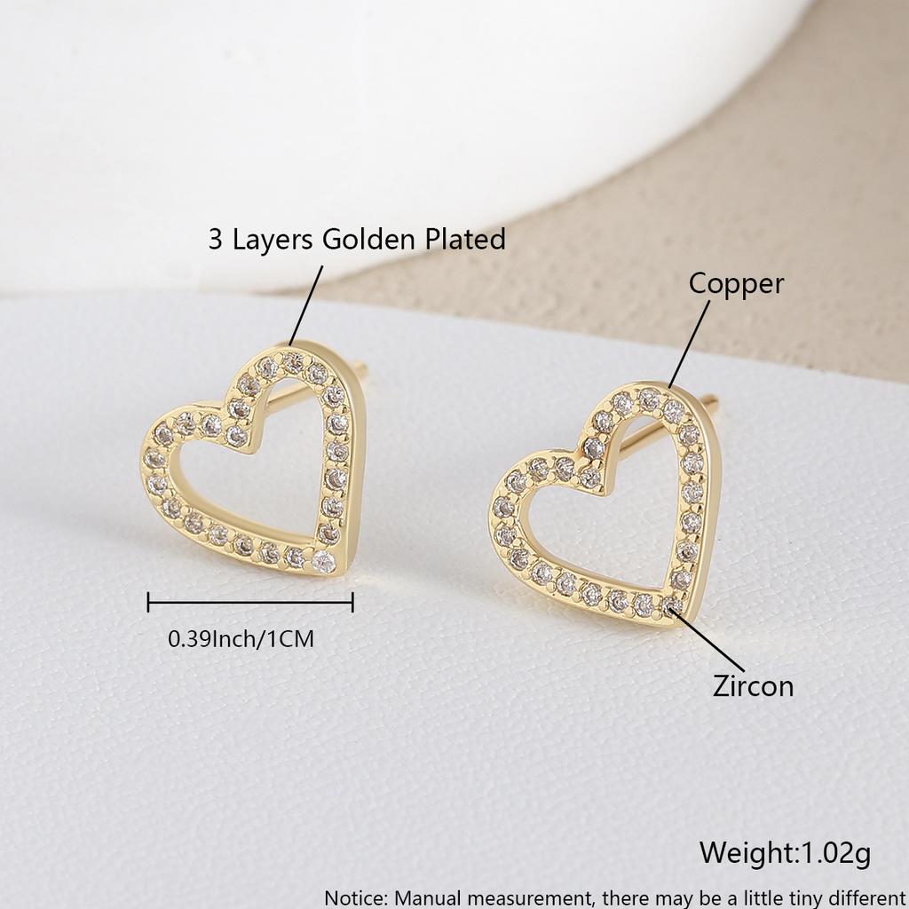 Luxury-luxurious Style Heart-shaped Earrings, Mini Earrings, Fashionable, Niche, Versatile, High-end Ear Jewelry for Women