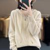 Herbst Strickjacke Damen Woll-Hoodie Doppelreißverschluss Kapuzenpullover Jacke