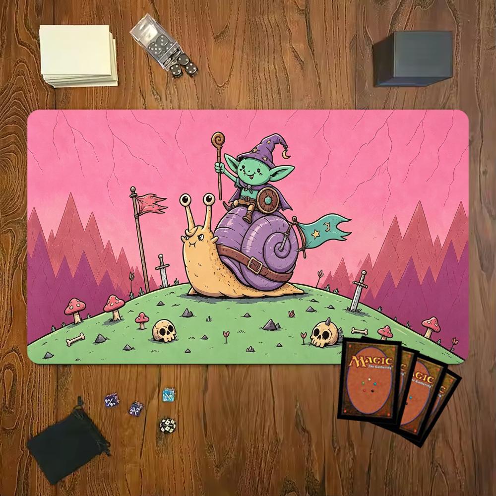 Cute Cartoon Goblin Snail Rider Mouse Pad Playmat Tcg Office Desk Mat For Work Game Pc Laptop Rug Carpet Mousepad