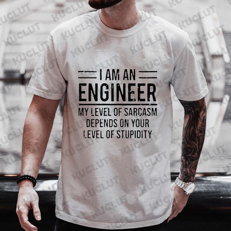 Funny Engineer Slogan Pattern Print Men Oversized T-shirt Harajuku Graphic Tee Summer Men's Clothes Outfits Fashion Trend Tops