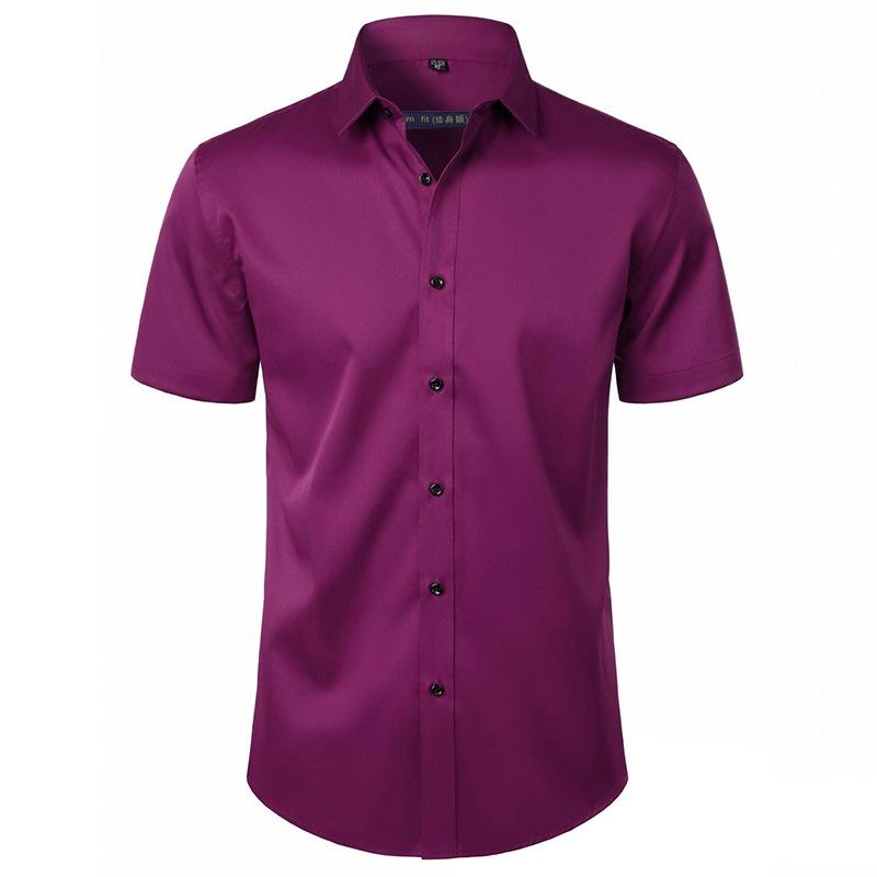 Men's Solid Color Slim Fit Long Sleeve Plus Size Shirt