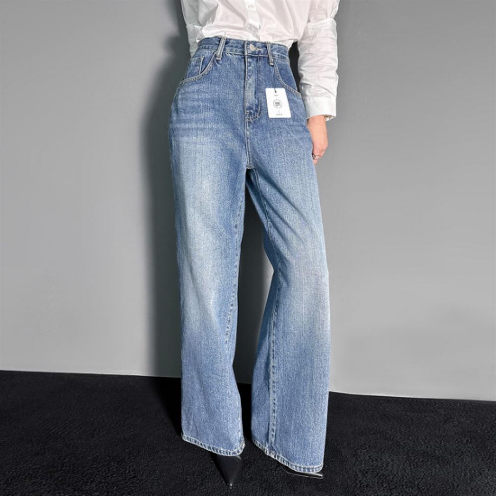 New Arrivals Open Run Women Ring Sha Cotton Semi Wide Autumn Washing Tall Jeans