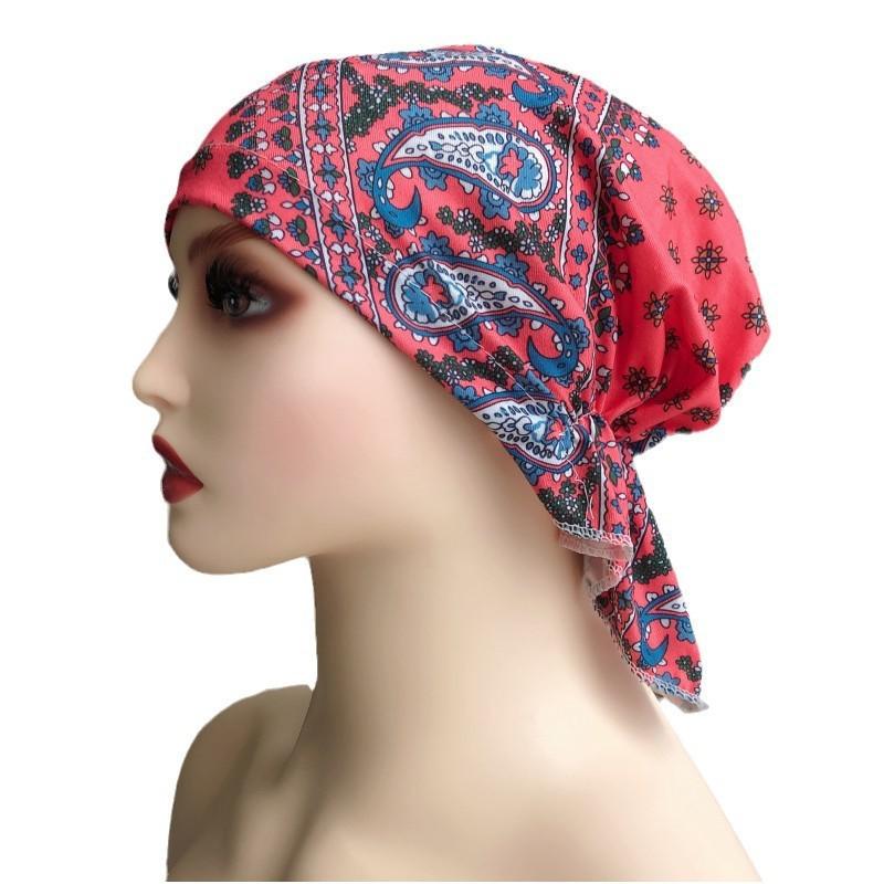 

Стильная женская хлопковая шапка баотоу: Эластичный, дышащий, легкий головной платок для всесезонного использования. One Size