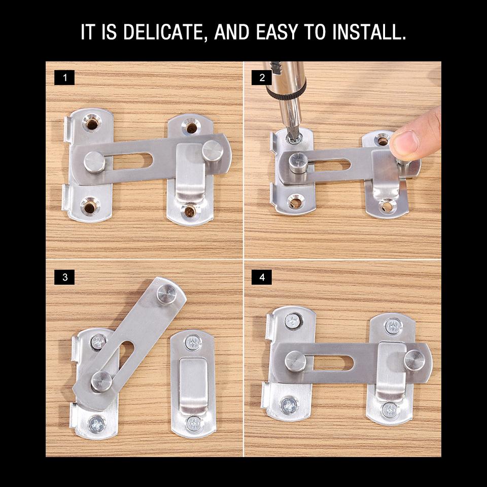 1PC Barn Door Cast Metal Hook Latch Lock Texture Country Rustic Decoration Ornament American Right Angle Sliding Door Buckle