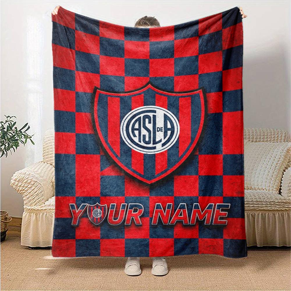 Name Custom San Lorenzo Logo Print Flannel Blanket High Quality Warm Comfortable Cover for All Seasons Perfect for Gifts Home Decor