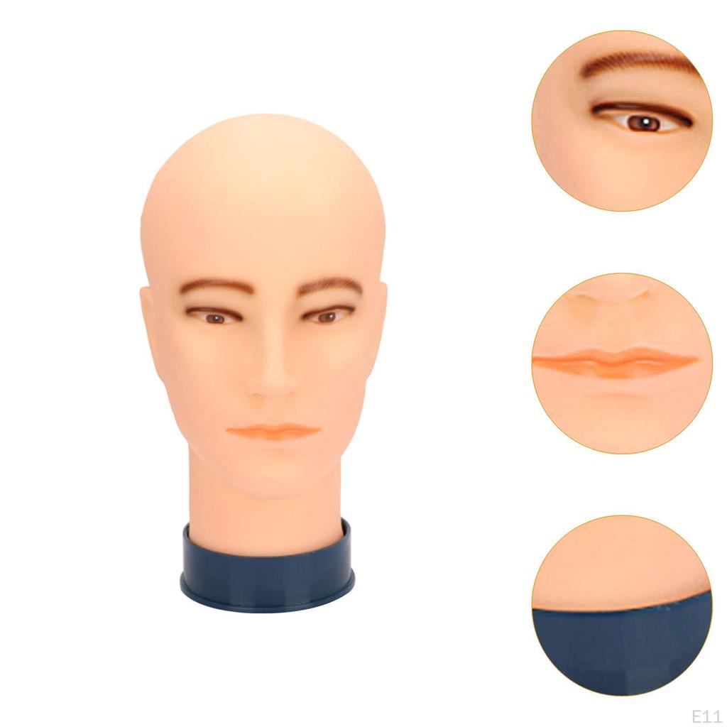 Glatze Mannequin Kopf Make-Up Puppe Freistehende Robuste Perücke Display Puppe für Schal Salon