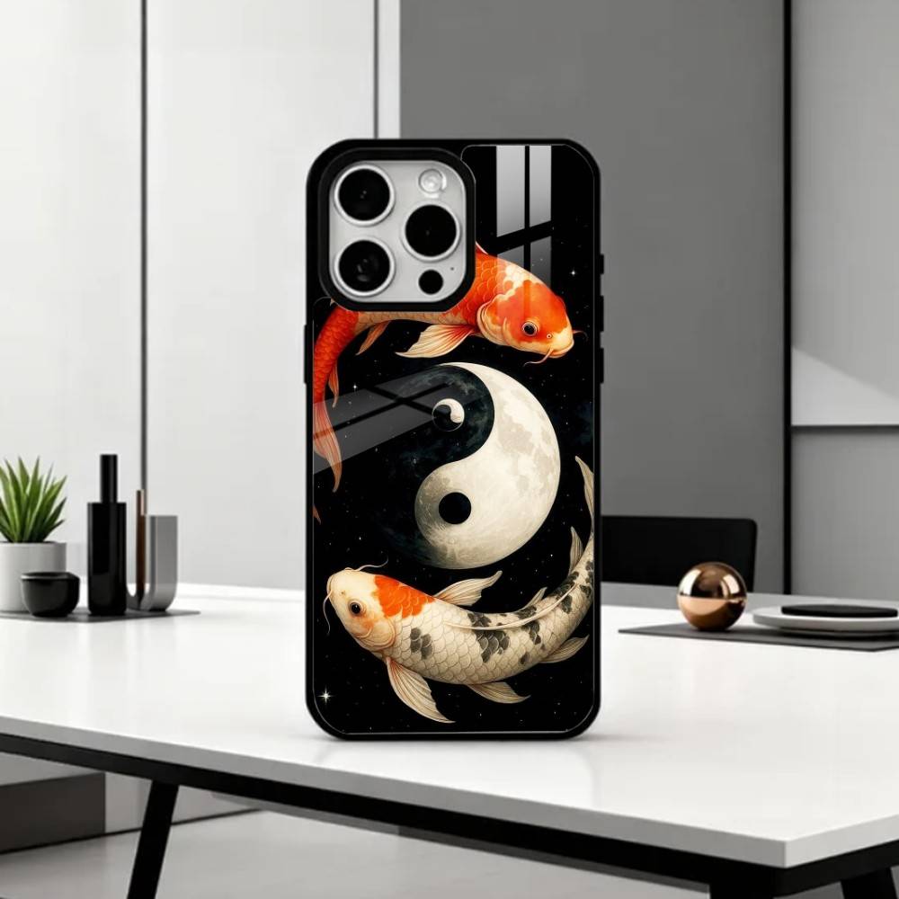 Y-Yin Yang Koi Fish Zen Art   Phone Case For iPhone17,16,15,14,13,12,11 Plus,Pro Max Magnetic For Magsafe Wireless Charging