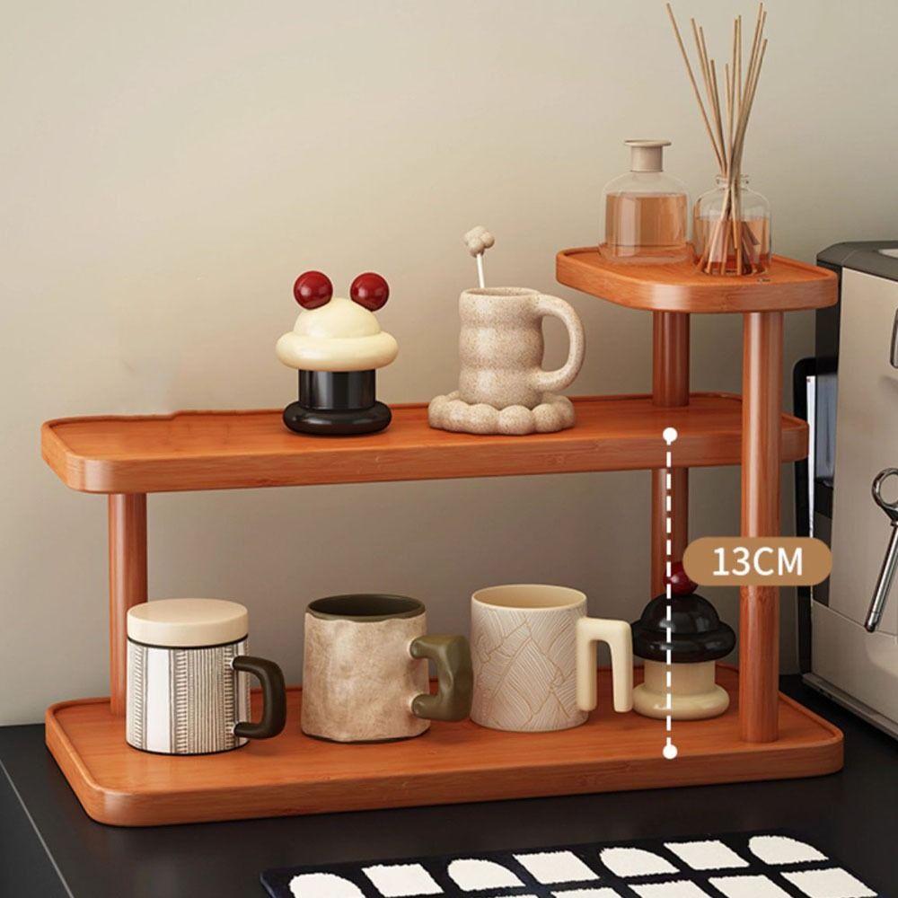 Large Capacity Cup Holder Bamboo Water Bottle Holder Multifunctional Cup Storage Rack  Kitchen