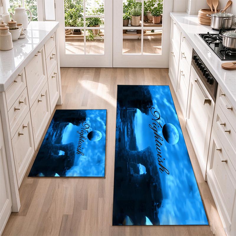 Nightwish A Flannel Kitchen Floor Mat – Non-Slip, Absorbent and Easy to Clean Suitable for Kitchens, Entryways Bedroomsand Bathrooms