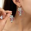 Simple fashion Christmas decoration acrylic crutch earrings fun childlike cute cartoon lady