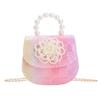 Breathable Pu Material Cute Kids Handheld Bag With Charming Pearl Flower Pattern For All Occasions