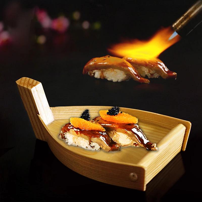 Bayonet Boat Simple Wooden Boat Sushi Plate Creative Japanese and Korean Dishes Cake Dessert Plate Bento Wooden Mini Sushi Boat