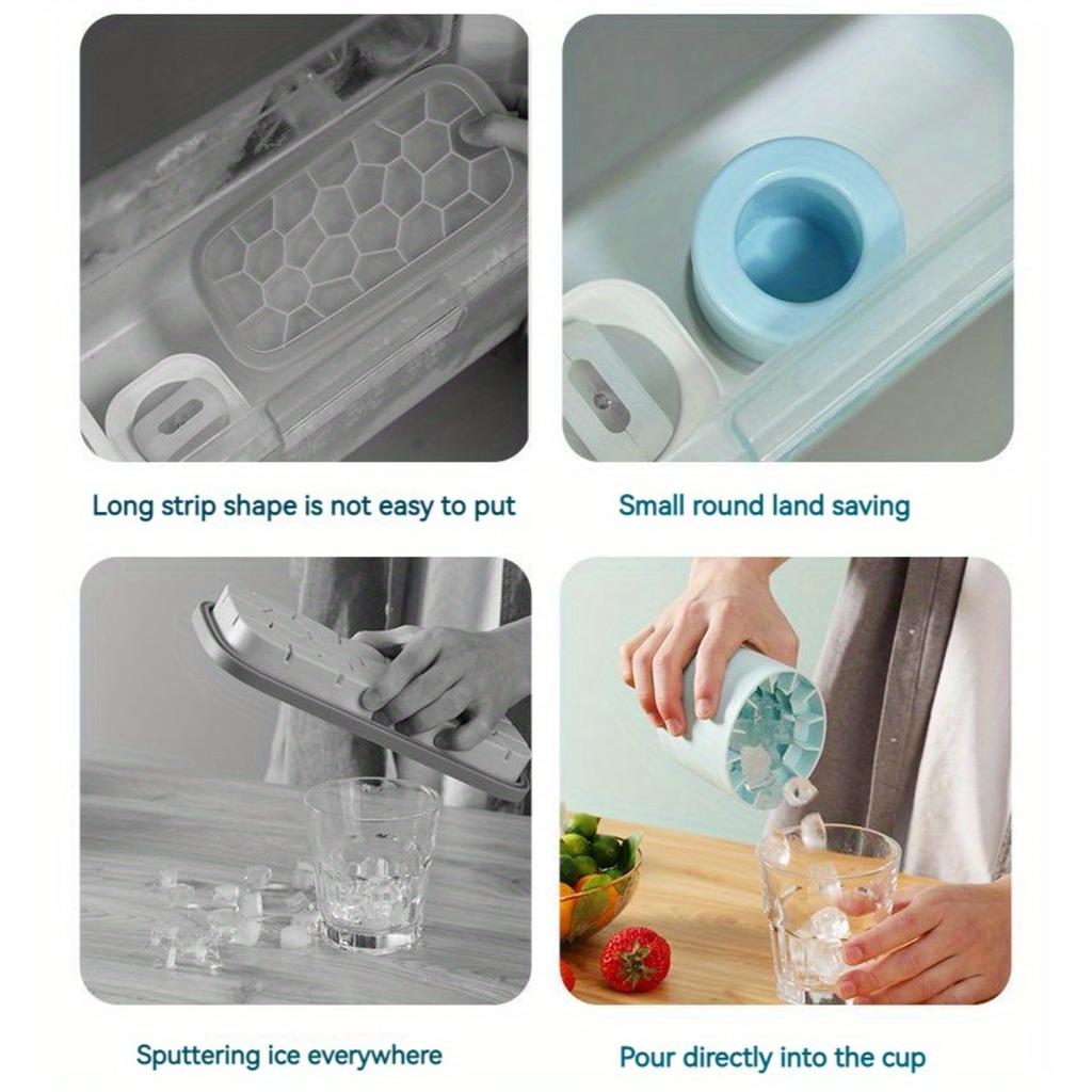 Silicone Ice Cup, Food Grade Cylindrical Ice Tray, Ice Cube Mold, Ice Storage Box, Household Small Ice Cube Mold, Ice Tray Production