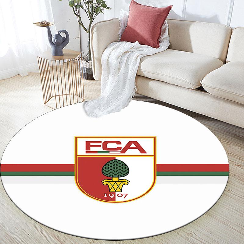 FC Augsburg,Runder Teppich,Teppich für Wohnzimmer Schlafzimmer Sofa Spielzimmer Dekor,Rutschfeste Fußmatte