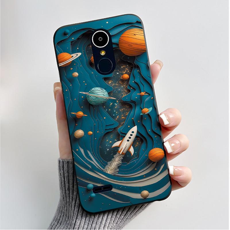Hülle Für LG K8 2017/LG K8 2018/LG K9 2018 Weiches Silikon Schwarzes Gehäuse Für LG K10 2016/LG K10 2017 Hülle Niedliche Blume Cartoon Hülle