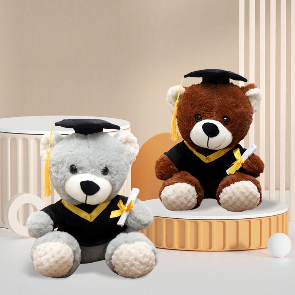 Stuffed Soft Graduation Bear Doll 25cm Sitting Bear Doll New Plush Dr. Bear  Graduation Gift