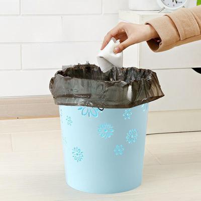 Floral Garbage Can Hollow Flower Patterns Trash Can Stylish Wastebasket for Home Office Living Room Bathroom Floor Vanity Desktop