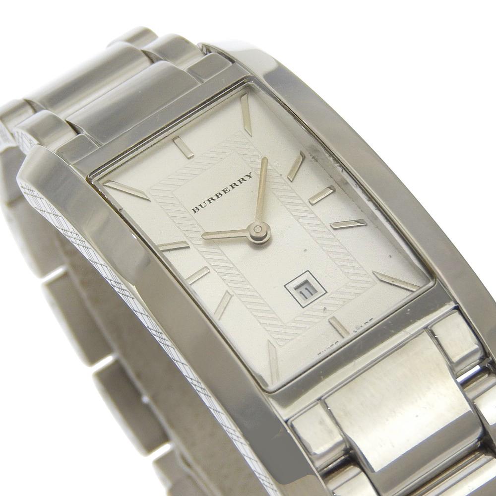 Burberry Watches BU1056 SilverDial Stainless Steel Quartz Analog Display Mens Used