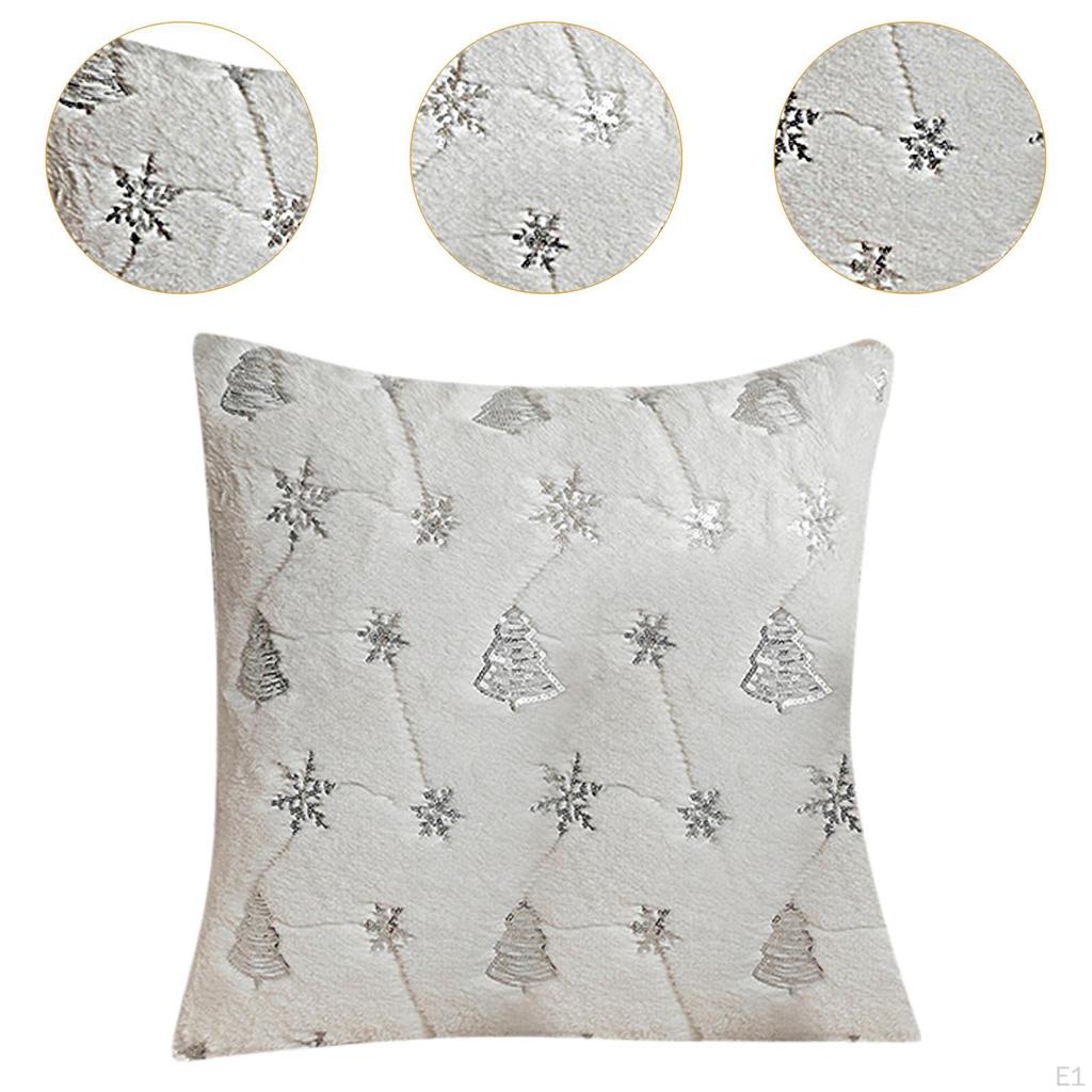 Christmas Theme Plush Pillow Case 18x18 Inch Washable for Living Room Coffee Shop