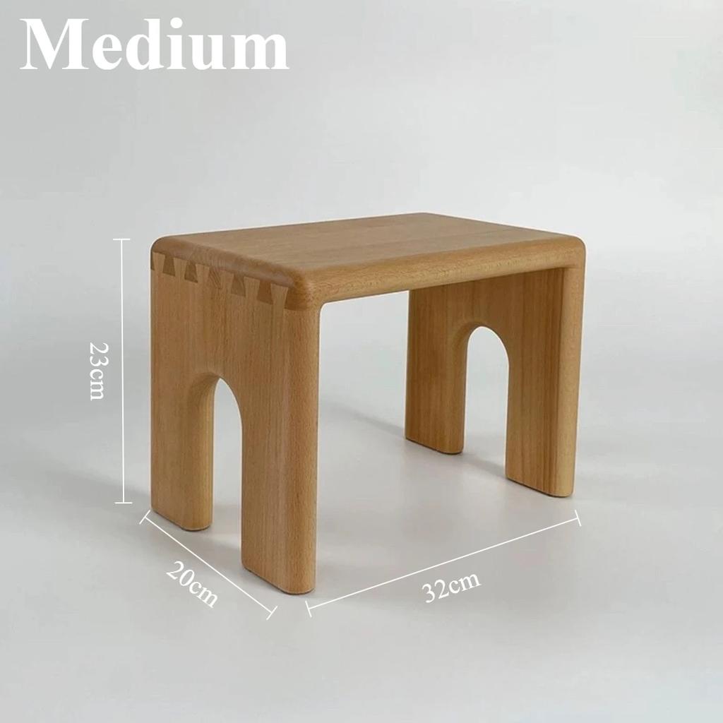 Nordic Ottomans Solid Wood Morden Stools Portable Mini Stool Children Interior Bedroom Ottomans Furniture for Living Room