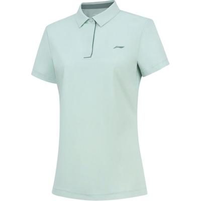 Li Ning Solid Color Soft Fashion Breathable Casual Versatile Short Sleeve Polo Shirt Women Tops APLU798-2