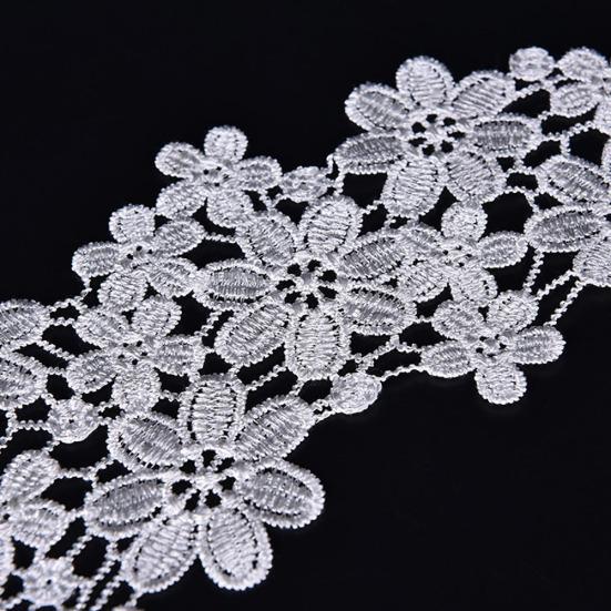 Bridal Wedding Flower Fabric Neckline Neck Collar Sewing Craft Applique Trim