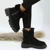Large Size Snow Boots for Women's Winter New Warm Side Zipper Low Heel Cotton Shoes for Women