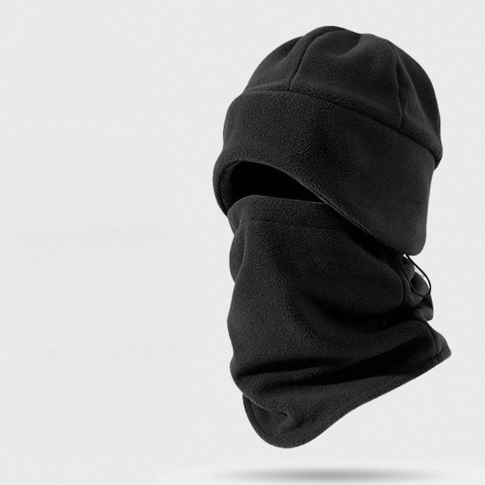 

Coldproof Hat Scarf Set Polar Fleece Neck Warmer New Face Shield Autumn and Winter чорний