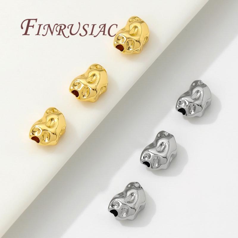 18K Real Gold Plated 6mm*8mm Irregular Beads Spacer Beads Separators For Bracelets Accessories DIY Jewelry Making Supplies
