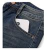 2024 High-Waisted Fleece-Lined Cropped Straight-Leg Retro Dark Blue Women's Jeans for Autumn/Winter