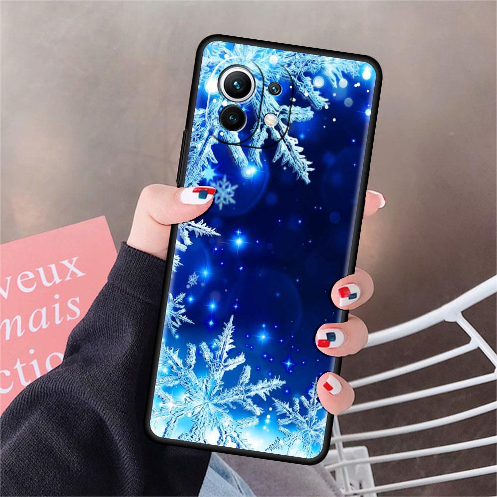 Měkké silikonové pouzdro pro Xiaomi Mi 11 Lite 5G NE 11T Pro 12S Ultra 12 Note 10 10T 9T Kryt na telefon Nárazník Funda Sněhobílá Vločka