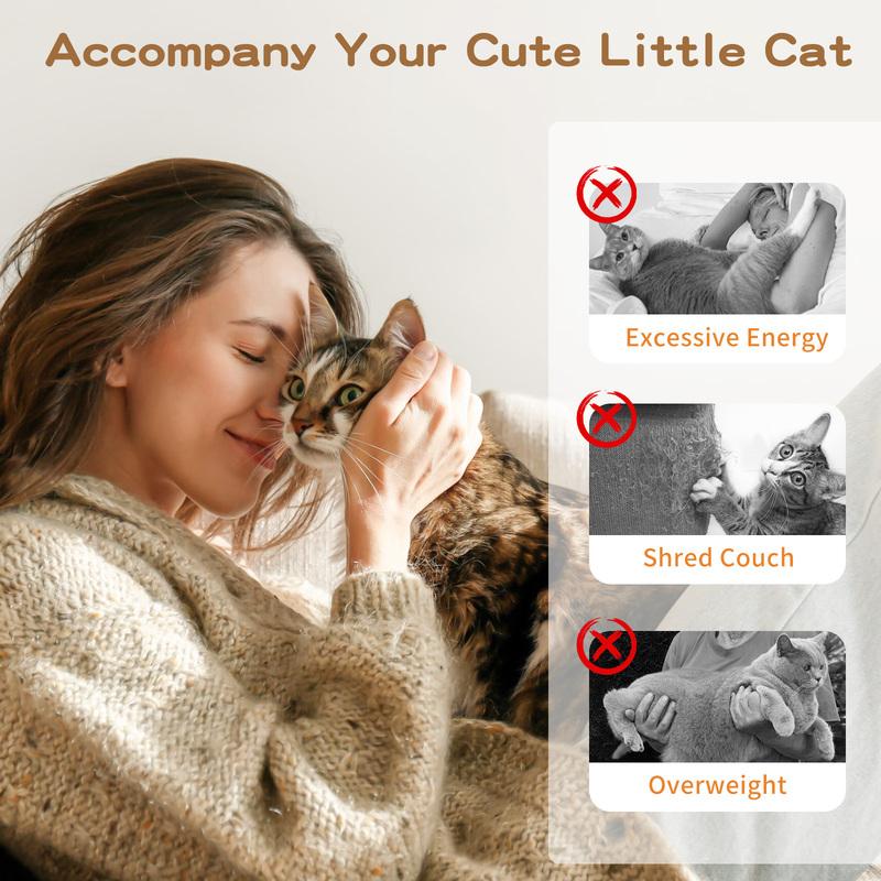 Feather Teaser Cat Toy Flying Feather Cat Catcher with Extra Long 34.5" Wand and Small Bell Fun Exerciser Playing Toy for Kitten