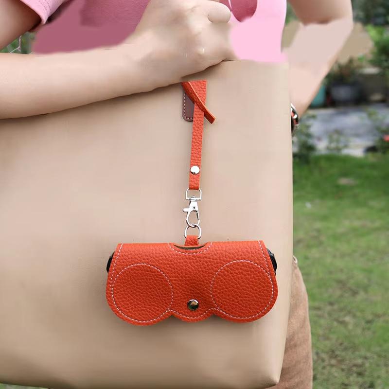 New Eyeglass Case For Case Leather Polychrome Portable Lightweight Hanging Protective Sunglasses Storage Bag Travel Accessory