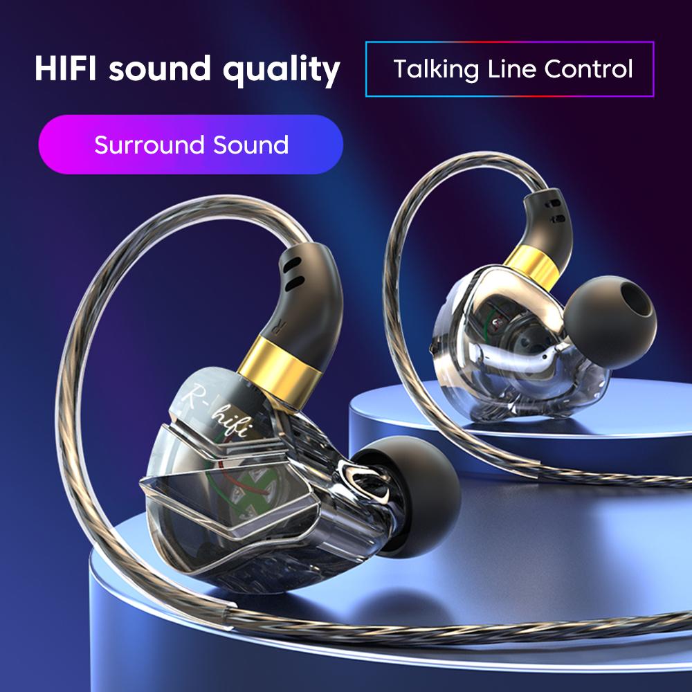 OLAF Gaming Headset Wired Earphones 3.5mm Cable Headphones Handsfree Bass Stereo Sports Earbuds DAC Type-C For iPhone 15 Samsung