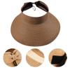 Women Sun Visors Hat Wide Brim Foldable Roll Up Beach Straw Sun Hat
