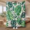 Tropisches Monstera-Blattmuster, für Pflanzenliebhaber und Wohnkultur-Enthusiasten, Weiche, gemütliche Decke, Lebendiger grüner botanischer Druck, Vielseitig für das Sofa