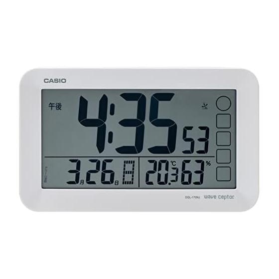 CASIO Alarm Clock Radio Clock Table Clock White Automatic Lighting Digital Snooze Light DQL-170NJ-7JF