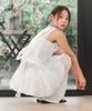 LOSSYROW Sheer Ribbon Balloon Dress White