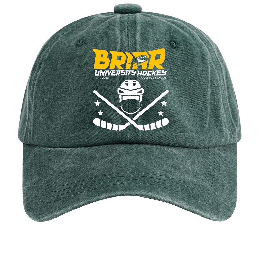 Washed Cotton Baseball Cap Vintage Soft Top Denim Hat Adjustable Strap Printed Design College League Sports Style Unstructured Fit
