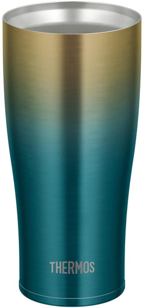 Thermos Vacuum Insulated Tumbler Blue Gold BLGD Day Birthday Present 0.42L JDE-421LTD - Father's Gift, Beer, Men, Women,
