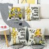 Bee Day Pillow Cartoon Spring and Summer Sofa Pillow Living Room Decoration Sunflower New Printed Pillow Cover