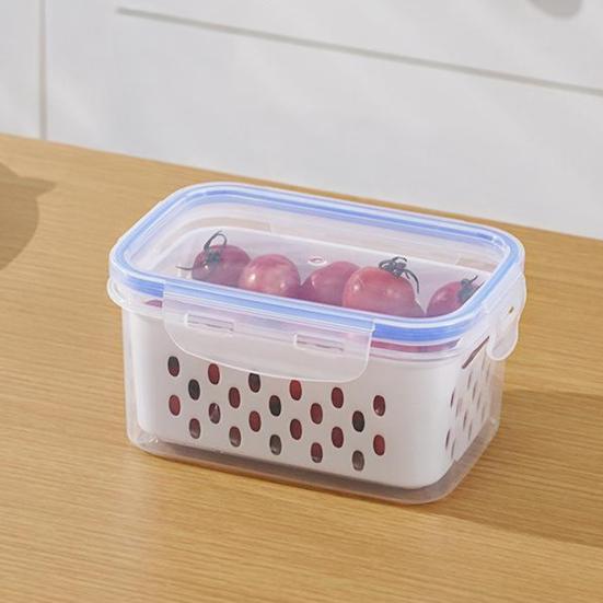 Food Storage Box for Fridge Fruit Storage Container with Removable Colander Leakproof Produce